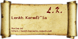 Lenkh Karméla névjegykártya